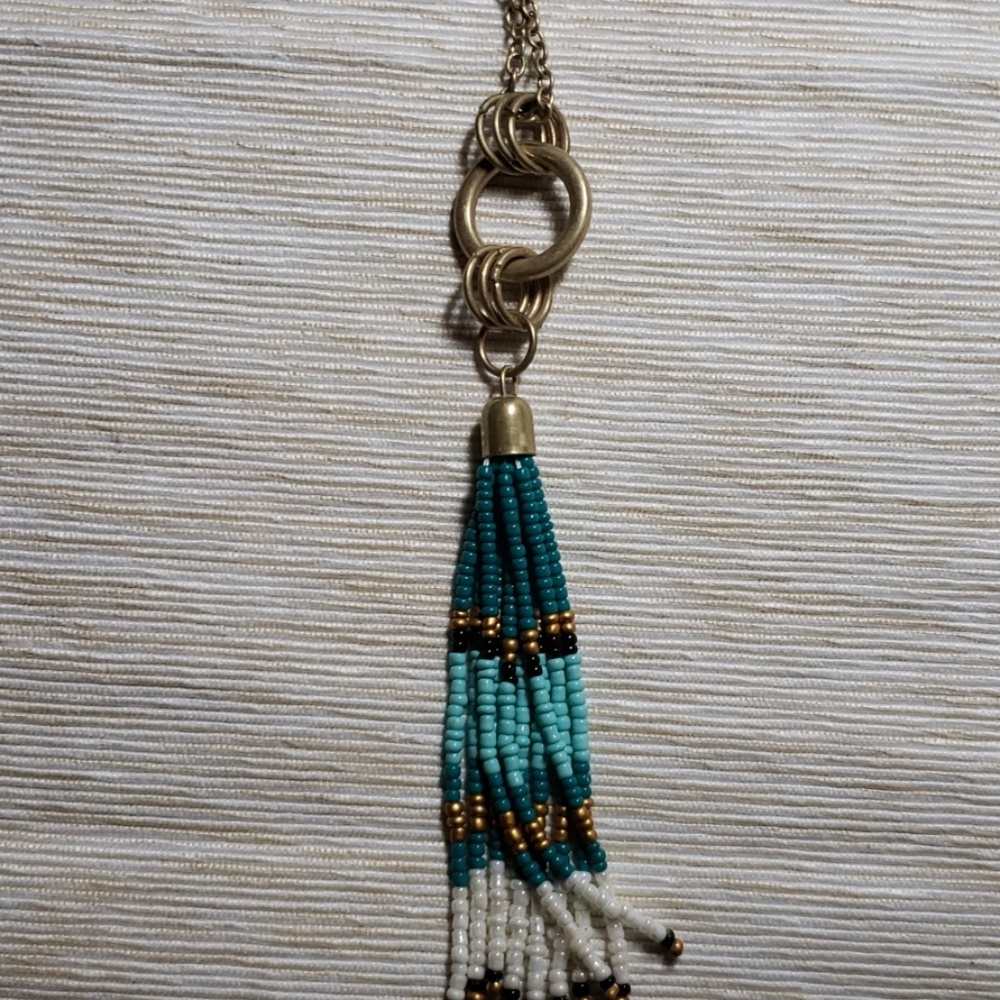 Beaded tassel necklace